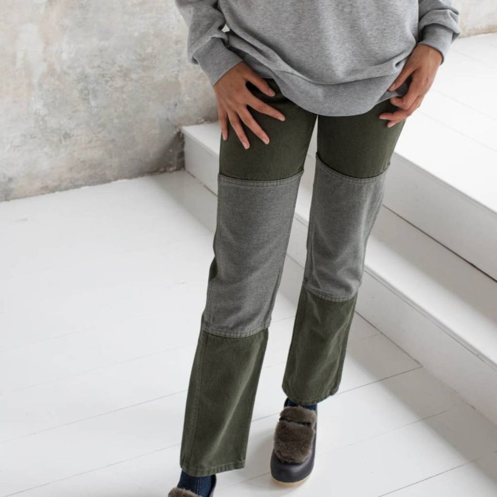 Carleen Two-Tone Jeans Sage